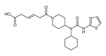 (E)-6-[4-(1-cyclohexyl-3-thiazol-2-ylureido)piperidin-1-yl]-6-oxohex-3-enoic acid Structure