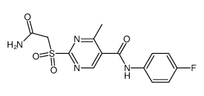 2-Carbamoylmethanesulfonyl-4-methylpyrimidine-5-carboxylic acid (4-fluorophenyl)amide结构式