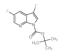 5-氟-3-碘吡咯并[2,3-b]吡啶-1-羧酸叔丁酯结构式