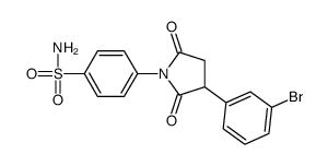 4-[3-(3-bromophenyl)-2,5-dioxopyrrolidin-1-yl]benzenesulfonamide结构式