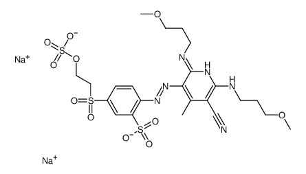 2-[[5-cyano-2,6-bis[(3-methoxypropyl)amino]-4-methyl-3-pyridyl]azo]-5-[[2-(sulphooxy)ethyl]sulphonyl]benzenesulphonic acid, sodium salt结构式