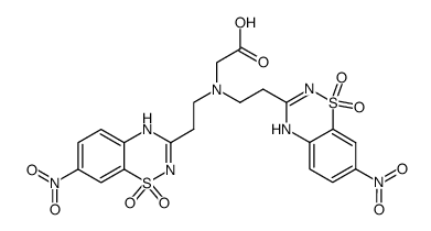 N,N-bis-[2-(7-nitro-1,1-dioxo-1,2(4)-dihydro-1λ6-benzo[1,2,4]thiadiazin-3-yl)-ethyl]-glycine Structure