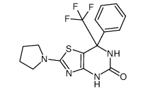 7-phenyl-2-pyrrolidin-1-yl-7-(trifluoromethyl)-6,7-dihydro[1,3]thiazolo[4,5-d]pyrimidin-5(4H)-one结构式