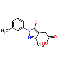 [5-Hydroxy-3-methyl-1-(3-methylphenyl)-1H-pyrazol-4-yl]acetic acid结构式