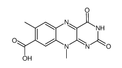 7,10-dimethyl-2,4-dioxo-2,3,4,10-tetrahydro-benzo[g]pteridine-8-carboxylic acid结构式