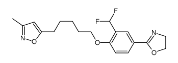 5-[5-[2-(difluoromethyl)-4-(4,5-dihydro-1,3-oxazol-2-yl)phenoxy]pentyl]-3-methyl-1,2-oxazole结构式