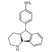 (+)-4aS,5R,9bS-5-(4-aminophenyl)-2,3,4,4a,5,9b-hexahydro-1H-indeno<1,2-b>pyridine Structure