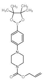 4-(4'-烯丙氧基羰基哌嗪子基)苯基硼酸频哪醇酯结构式