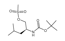 (S)-(-)-1,1-dimethylethyl [3-methyl-1-[[(methylsulfonyl)oxy]methyl]butyl]carbamate Structure