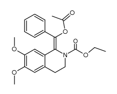 (Z)-ethyl 1-(acetoxy(phenyl)methylene)-6,7-dimethoxy-3,4-dihydroisoquinoline-2(1H)-carboxylate结构式