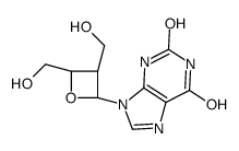 9-[(2R,3R,4S)-3,4-bis(hydroxymethyl)oxetan-2-yl]-3H-purine-2,6-dione结构式