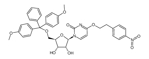 5'-O-(dimethoxytrityl)-O4-<2-(4-nitrophenyl)ethyl>uridine Structure