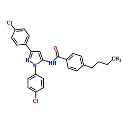 N-[1,3-Bis(4-chlorophenyl)-1H-pyrazol-5-yl]-4-butylbenzamide结构式