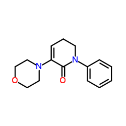 2(1H)-Pyridinone, 5,6-dihydro-3-(4-Morpholinyl)-1-phenyl-结构式