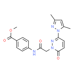 methyl 4-({[3-(3,5-dimethyl-1H-pyrazol-1-yl)-6-oxopyridazin-1(6H)-yl]acetyl}amino)benzoate structure