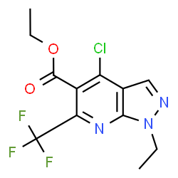 4-CHLORO-1-ETHYL-6-TRIFLUOROMETHYL-1H-PYRAZOLO[3,4-B]PYRIDINE-5-CARBOXYLIC ACID ETHYL ESTER structure