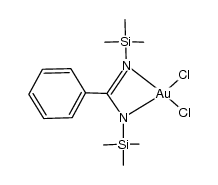 N,N'-bis(trimethylsilyl)benzamidinato-dichlorogold Structure