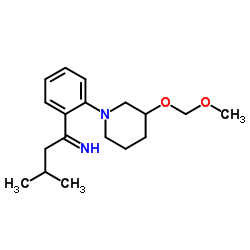 rac-3-Methyl-1-[2-(1-{3-hydroxy-3-O-methoxymethyl}piperidinyl)phenyl]butylimine structure