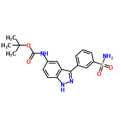 Carbamic acid, N-[3-[3-(aminosulfonyl)phenyl]-1H-indazol-5-yl]-, 1,1-dimethylethyl ester Structure