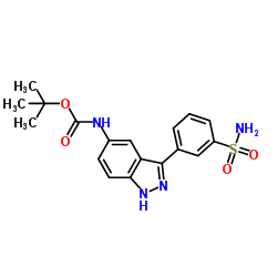 Carbamic acid, N-[3-[3-(aminosulfonyl)phenyl]-1H-indazol-5-yl]-, 1,1-dimethylethyl ester structure