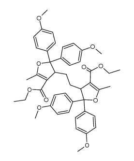 1,2-Bis[4-ethoxycarbonyl-2,2-bis(4-methoxyphenyl)-5-methyl-2,3-dihydro-3-furyl]ethane Structure