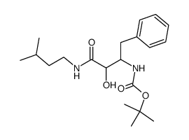 [1-Benzyl-2-hydroxy-2-(3-methyl-butylcarbamoyl)-ethyl]-carbamic acid tert-butyl ester Structure