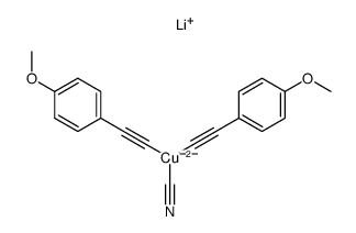 monolithium mono(cyanobis((4-methoxyphenyl)ethynyl)cuprate(I)) Structure