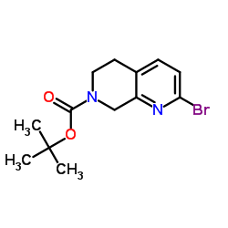 1,7-Naphthyridine-7(6H)-carboxylic acid, 2-bromo-5,8-dihydro-, 1,1-dimethylethyl ester结构式