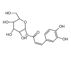 b-D-Glucopyranose, 1-[3-(3,4-dihydroxyphenyl)-2-propenoate] Structure
