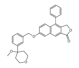 7-<<3-(4-methoxytetrahydro-2H-pyran-4-yl)phenyl>methoxy>-4-phenylnaphtho<2,3-c>furan-1(3H)-one Structure