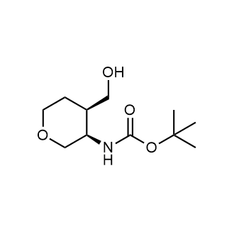 ((3R,4R)-4-(羟甲基)四氢-2H-吡喃-3-基)氨基甲酸叔丁酯结构式