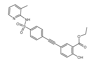 ethyl 2-hydroxy-5-[[4-[(3-methyl-2-pyridinylamino)sulfonyl]phenyl]ethynyl]benzoate结构式