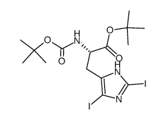 tert-butyl (S)-2-((tert-butoxycarbonyl)amino)-3-(2,4-diiodo-1H-imidazol-5-yl)propanoate Structure