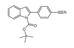 1-(叔丁氧基羰基)-2-(4-氰基苯基)吲哚结构式