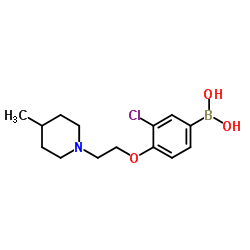 (3-氯-4-(2-(4-甲基哌啶-1-基)乙氧基)苯基)硼酸结构式