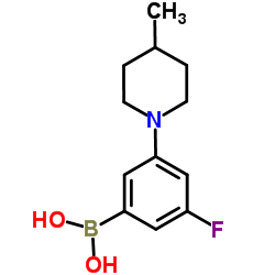 (3 -氟-5-(4-甲基哌啶基))苯硼酸结构式