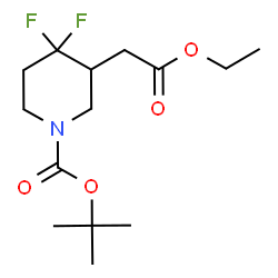 tert-butyl 3-(2-ethoxy-2-oxoethyl)-4,4-difluoropiperidine-1-carboxylate结构式