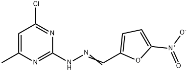 2-Furancarboxaldehyde, 5-nitro-, 2-(4-chloro-6-methyl-2-pyrimidinyl)hydrazone Structure