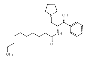 Decanamide, N-[(1R,2R)-2-hydroxy-2-phenyl-1-(1-pyrrolidinylmethyl)ethyl]- Structure