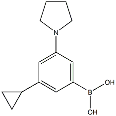 3-Cyclopropyl-5-(pyrrolidino)phenylboronic acid结构式