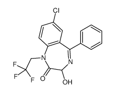7-chloro-3-hydroxy-5-phenyl-1-(2,2,2-trifluoroethyl)-3H-1,4-benzodiazepin-2-one结构式