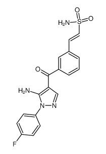 5-amino-4-[3-(2-aminosulfonylethenyl)benzoyl]-1-(4-fluorophenyl)pyrazole结构式