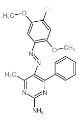 2-Pyrimidinamine,5-[2-(4-chloro-2,5-dimethoxyphenyl)diazenyl]-4-methyl-6-phenyl- Structure