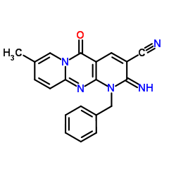 1-Benzyl-2-imino-8-methyl-5-oxo-1,5-dihydro-2H-dipyrido[1,2-a:2',3'-d]pyrimidine-3-carbonitrile结构式