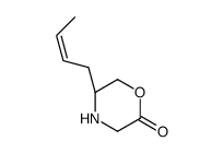 2-Morpholinone,5-(2E)-2-butenyl-,(5R)-(9CI)结构式