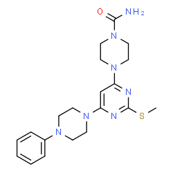 4-[2-(METHYLSULFANYL)-6-(4-PHENYLPIPERAZINO)-4-PYRIMIDINYL]TETRAHYDRO-1(2H)-PYRAZINECARBOXAMIDE结构式