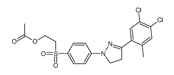 2-[4-[5-(4,5-dichloro-2-methylphenyl)-3,4-dihydropyrazol-2-yl]phenyl]sulfonylethyl acetate结构式