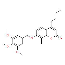 4-butyl-8-methyl-7-[(3,4,5-trimethoxyphenyl)methoxy]chromen-2-one Structure