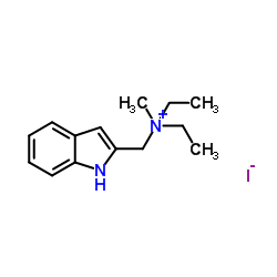 N-Ethyl-N-(1H-indol-2-ylmethyl)-N-methylethanaminium iodide结构式