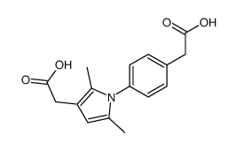 2-[4-[3-(carboxymethyl)-2,5-dimethylpyrrol-1-yl]phenyl]acetic acid Structure